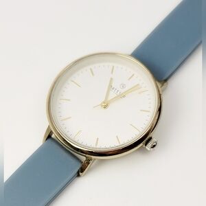 Nattito YM031 Women’s Quartz Watch – Gold-Tone Case, Blue Silicone Band, Japan